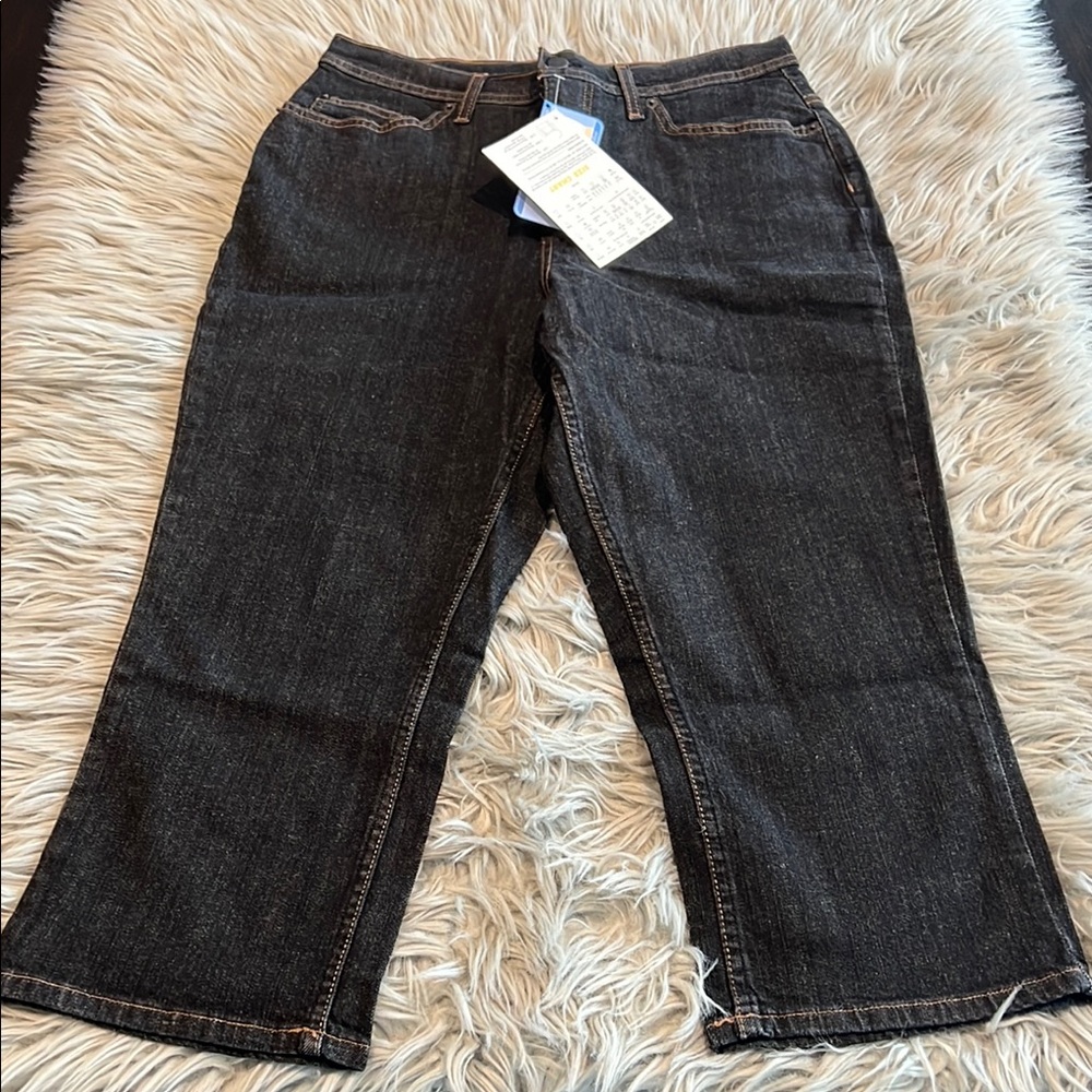 Denim&Co Black Ankle Cropped Jeans